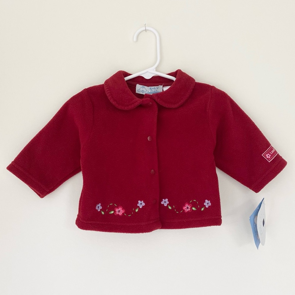 NWT Baby Face vintage baby button up fleece jacket 6-9M
